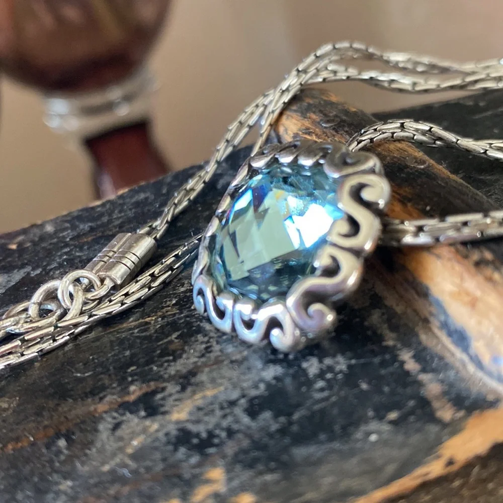 Brighton Danube Aqua Blue Swarovski necklace - Picture 4 of 7